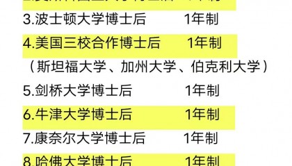 中国有多少个博士后？